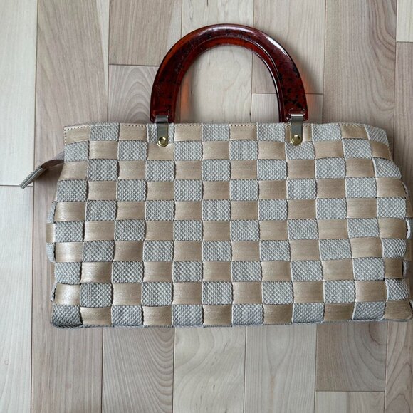 Vintage Creazioni Alma Handbag - Made in Italy, Beige and Gold - Picture 5 of 8